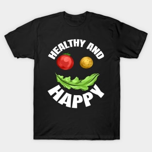 Veggie Face Is Healthy And Happy Because It Is Vegan T-Shirt